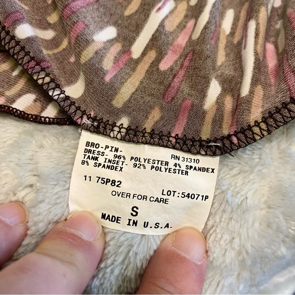 I.N. San Francisco Sz S Brown & Pink Wrap Look Dress 👗 GUC - Picture 6 of 6